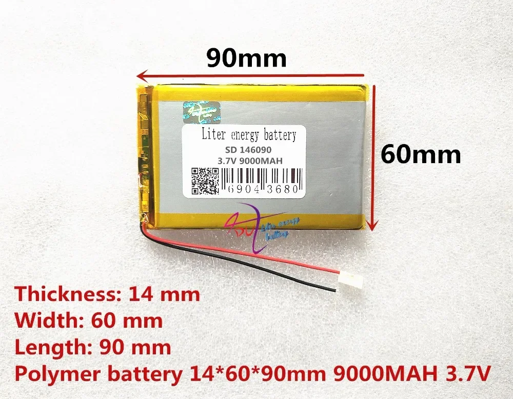 3,7 V 9000 mAh SD 146090   (Polymer-Lithium-Ionen-Akku) Li-Ionen-Akku für POWER BANK, Tablet-PC, MP4 MP5-Handy, Lautsprecher