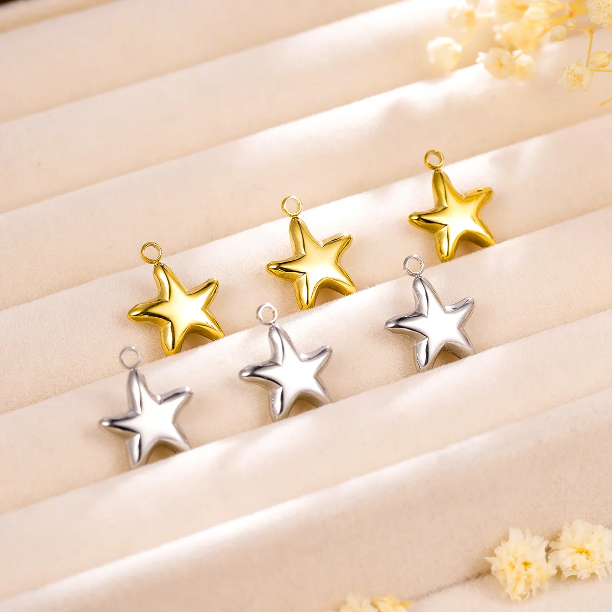 

3PCS Personalized Stainless Steel Five-pointed Star Pendant Accessories Jewelry Handmade DIY Accessories Wholesale Direct Sales