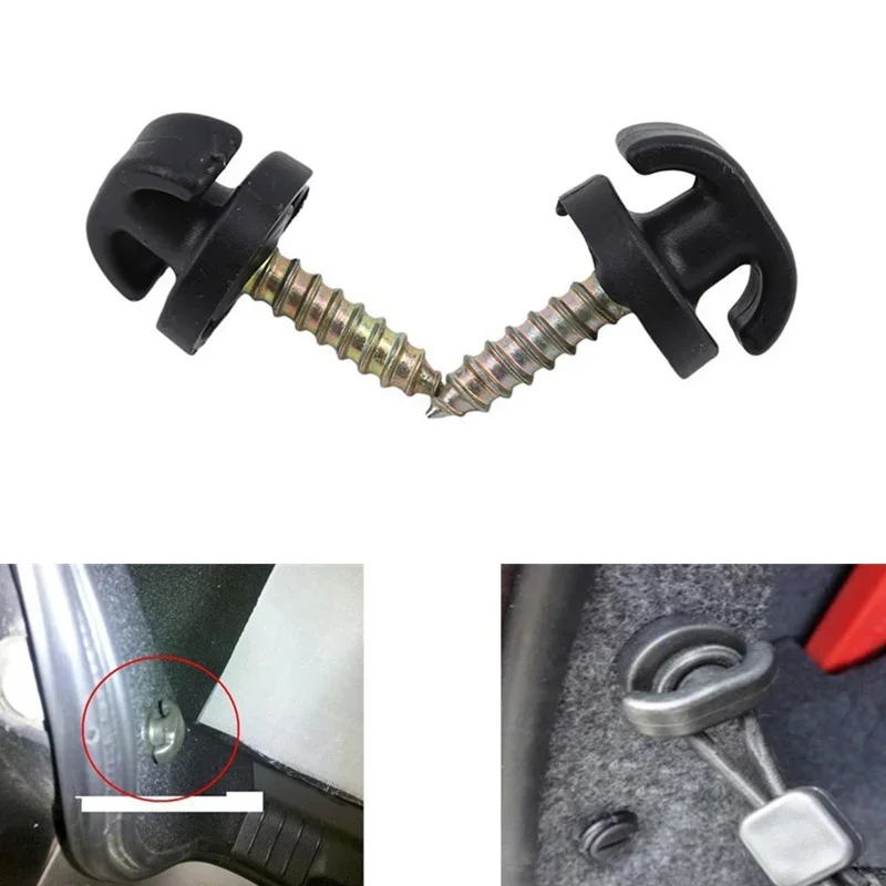 

2/4PCS Car Mesh Pocket Hook Hanging Seat Mesh Buckle Interior Trunk Screw Fixing Hook Ring Universal Storage Mesh Mount Clip