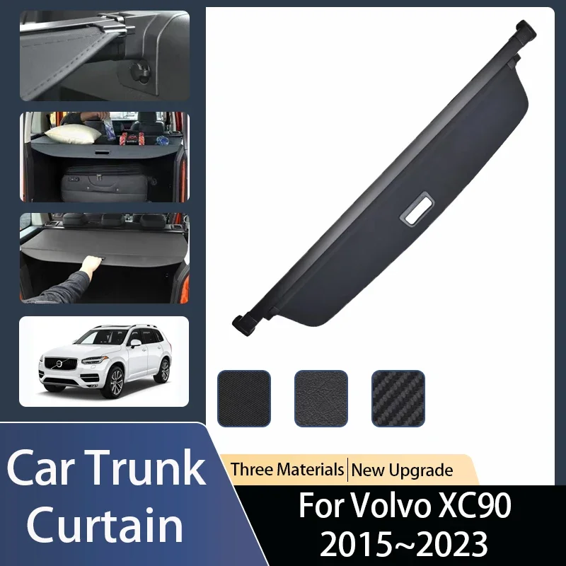 

Fit For Volvo XC90 T6 MK2 2015 2016 2017 2018~2023 Car Rear Trunk Curtain Cover Security Luggage Rack Partition Auto Accessories