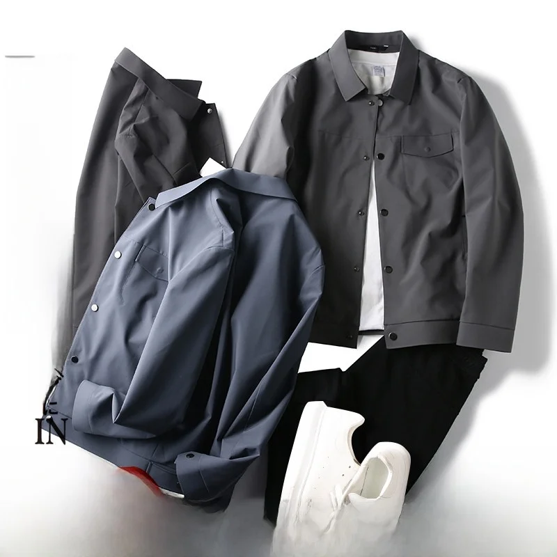

Spring Arrival Men's High-End Waterproof Collar Jacket Lightweight Business Casual Spring Autumn Outerwear Fashionable