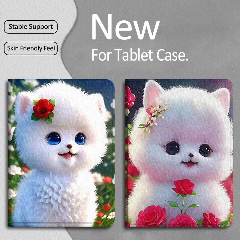 

Dog Rabbit Cartoon Cute Art Gift For Apple iPad Pro Air 13 2 7th 6th 2025 M2 M3 M4 M512.9 13 inch Foldable Tablet Case