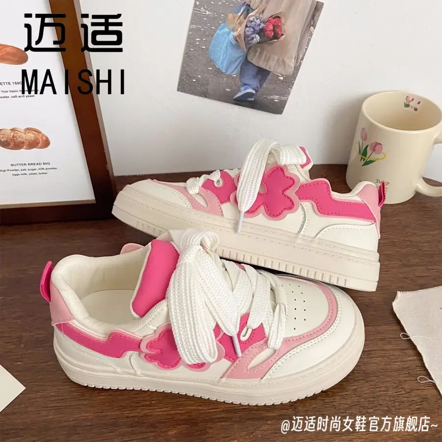Kawaii Shoes Pink Sneakers Women Platform Vulcanize Cute Korean Tennis Female Spring Summer Vintage Casual Flats Footwear