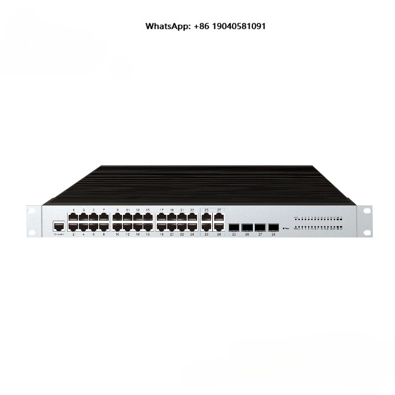 24-Port RJ45 Industrial L2+  Managed Network Switches 4 Combo Ports Static Routing ERPS Ring Network 1U Rack Installation