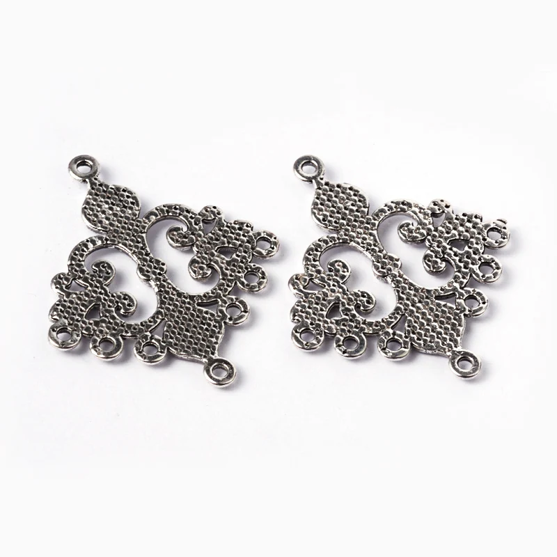 10 pc Antique Silver Tibetan Style Rhombus Chandelier Component Links for Dangle Earring Making Lead Free and Cadmium Free