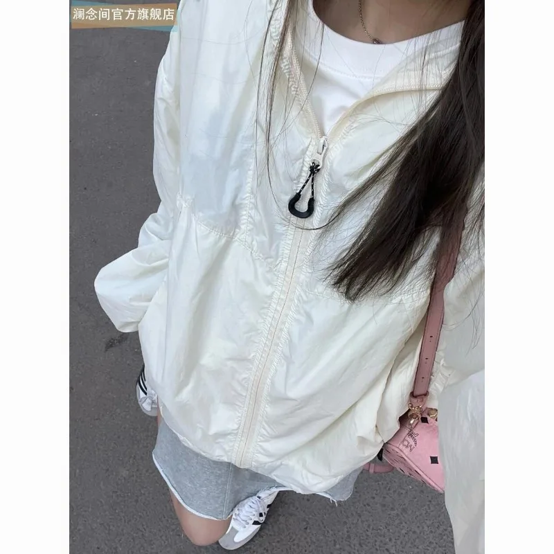 Women Oversized Lightweight Sun Protection Jacket Breathable Casual Loose Zip Up Summer Outerwear 2026 New