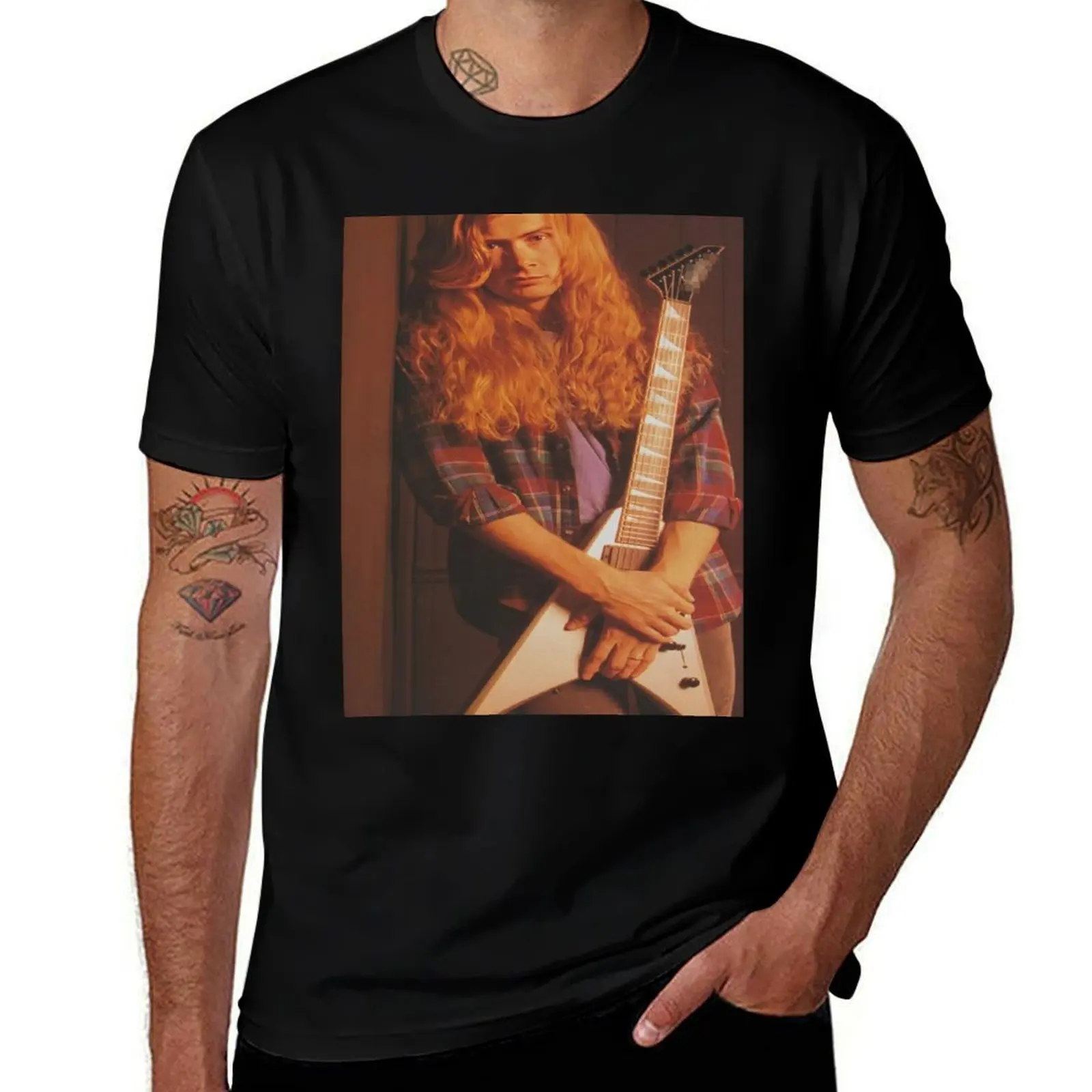 

dave mustaine aesthetic T-Shirt Casual Breathable Short Sleeve Top