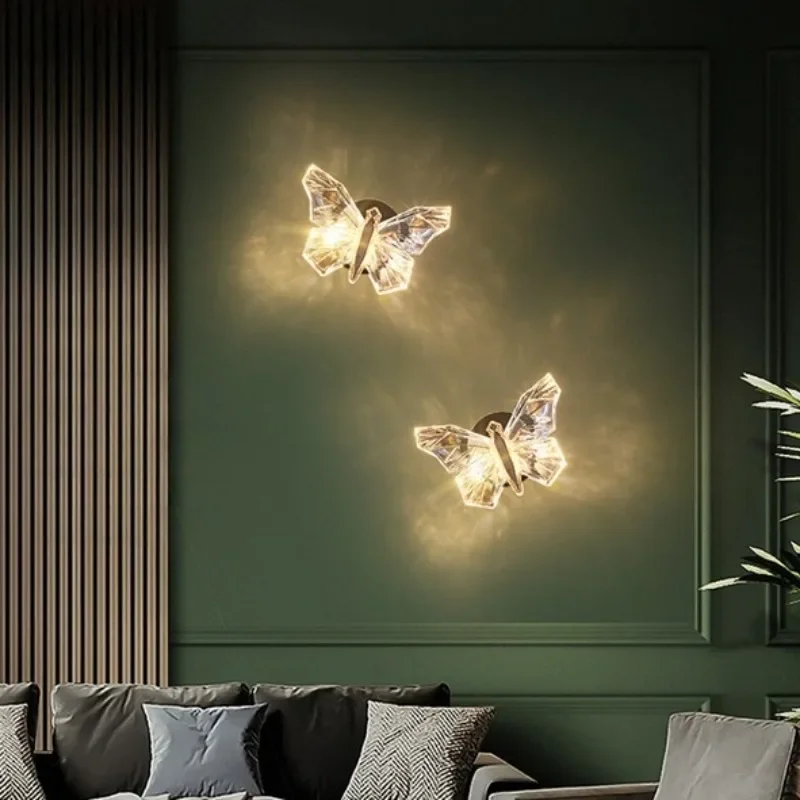

Modeling Simple Lights New Design Butterfly Wall Lamp Staircase Walkway Bedroom Bedside Decorative Lamps