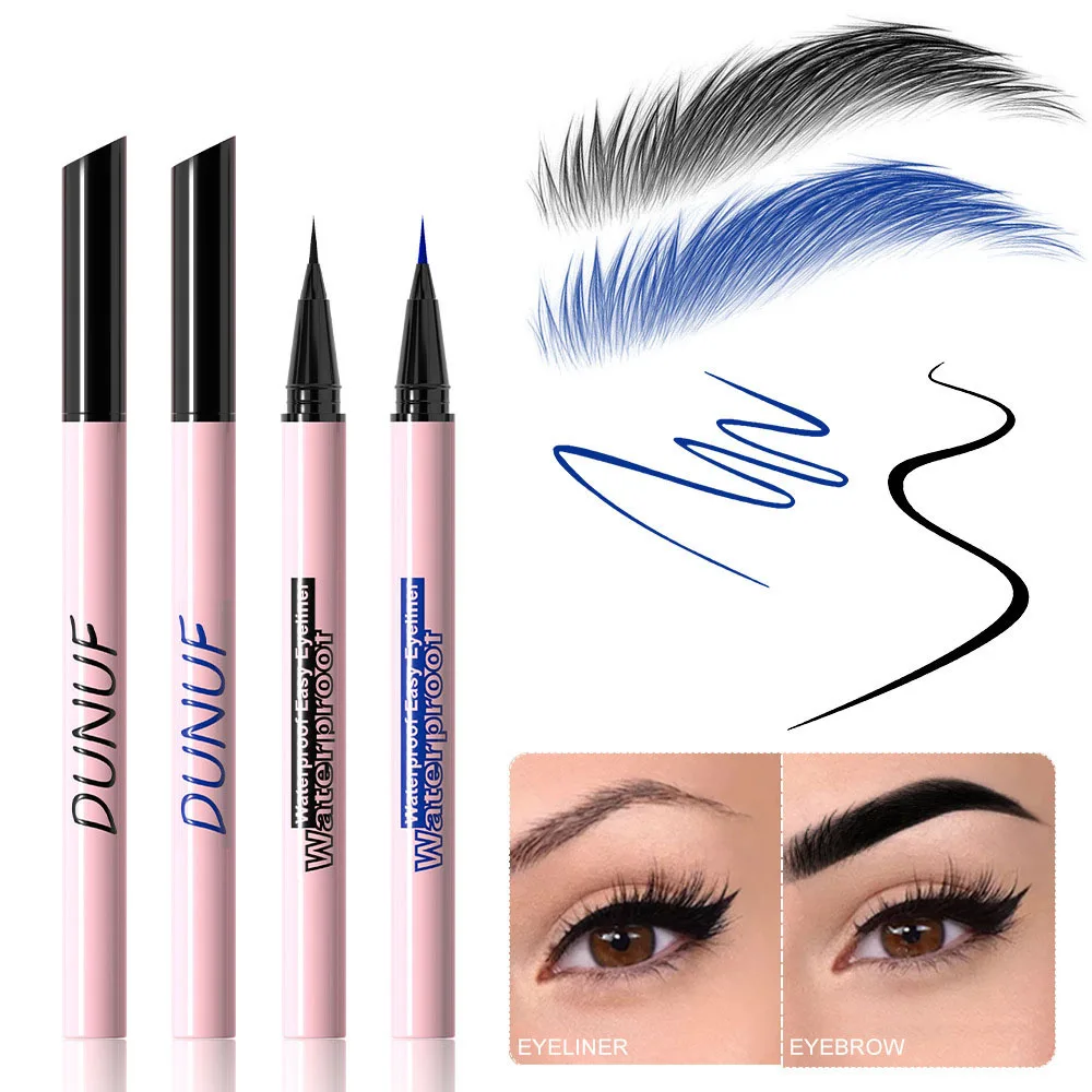 Líquido Eye Liner Pen, Long Lasting, Preto, Azul, Delineador Pen, Beleza Natural, Ferramentas Profissionais, Secagem Rápida, Lápis de Sobrancelha, Impermeável, Novo