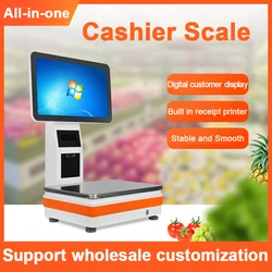 Commercial Intelligent Cash Register Scale Electronic Scale Receipt Printer All-in-one for Fruit Vegetable Stores Supermarkets