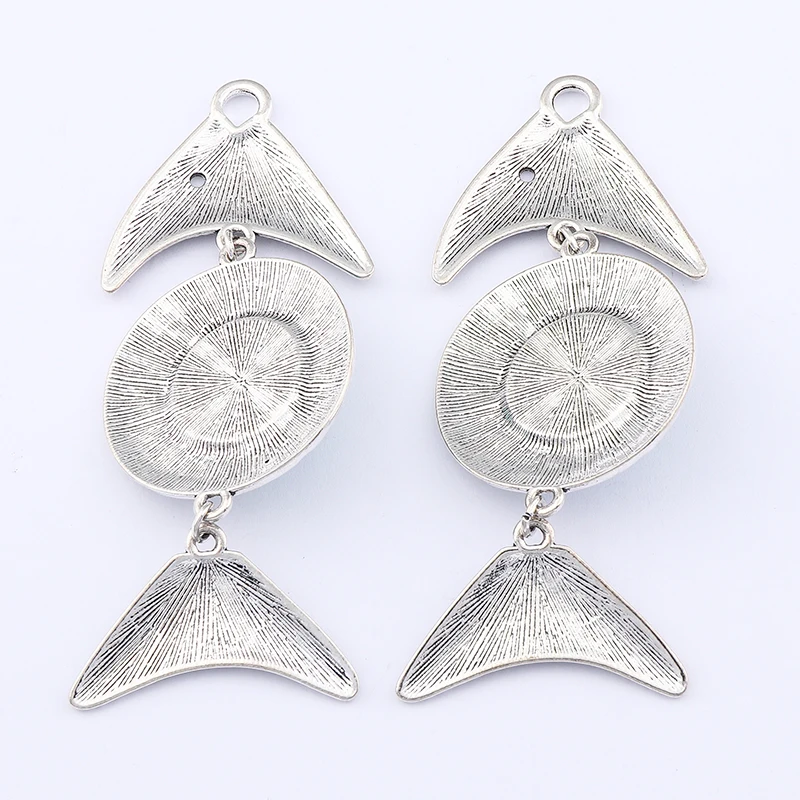 ZXZ 2pcs Tibetan Silver Large Fish Bone Charms Pendants For Necklace Jewelry Making 94x36mm