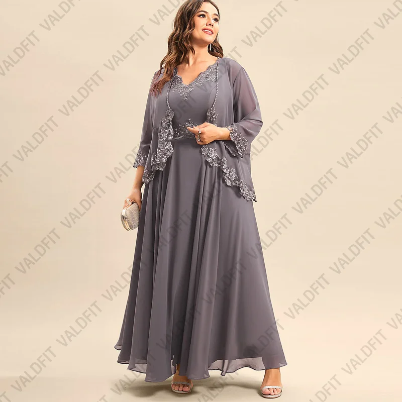 Customized Plus Size Mother of the Bride Dresses with Jacket for Wedding Party Dress vestido madre del novio largo y elegante