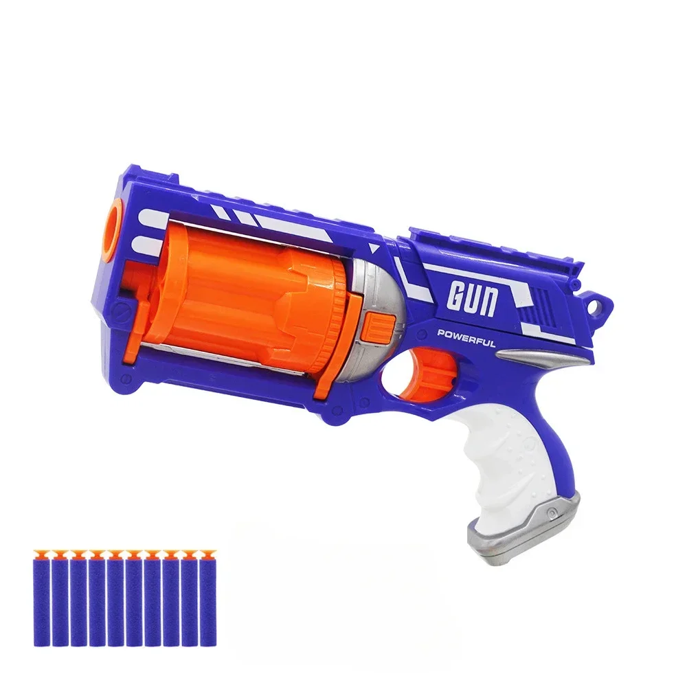 Foam Blasters Gun Kits para crianças Balas macias Brinquedo de plástico Arma de pistola Long Range Dart Blaster Presente de aniversário para crianças