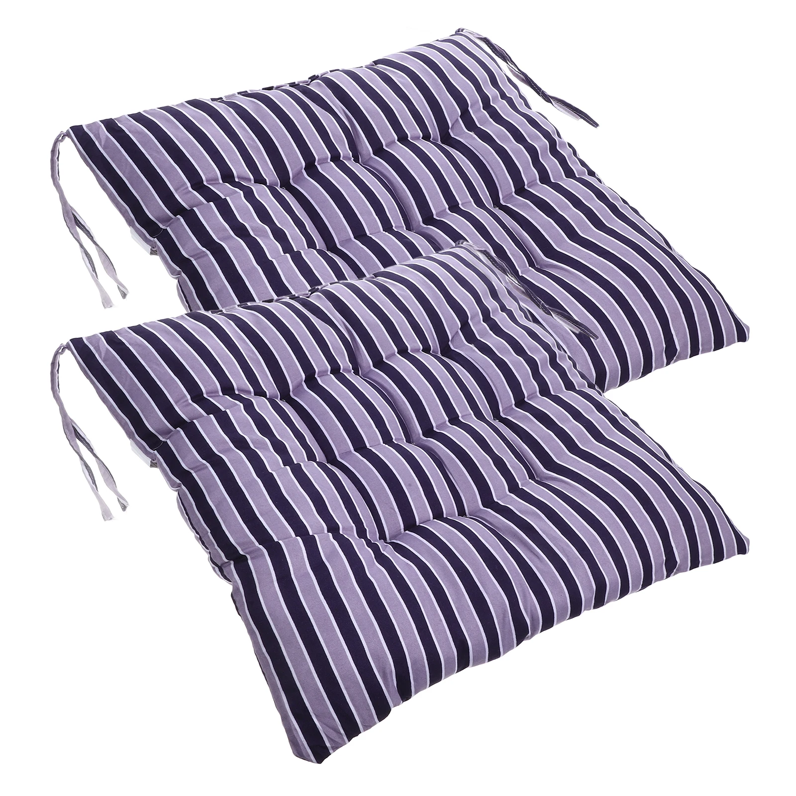 

2 Pcs Cushion Chair Patio Seat Pillows Purple Fall to The Ground Pad Striped Office