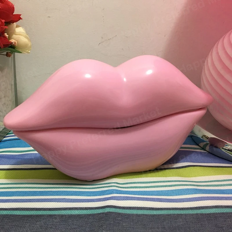 Lips Telephone Novelty Red, Pink, Rose Red Mouth Lip Shaped Phone Landline Desk Corded Phone for Home Hotel Office Decoration