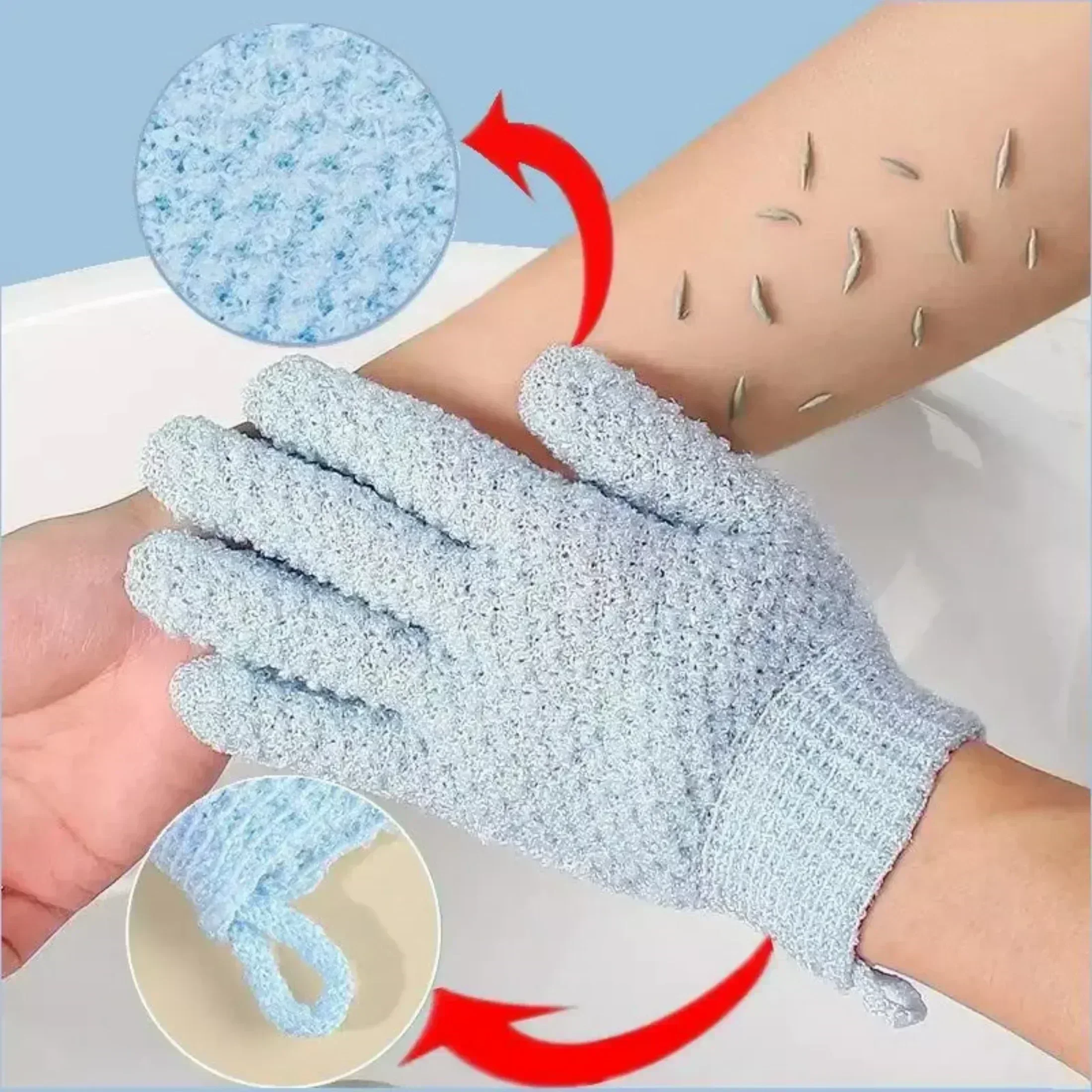 Exfoliating Gloves Bath Sponge Body Dead Skin Remover Bathroom Shower Brush Massager Scrub Exfoliator Magic Bathing