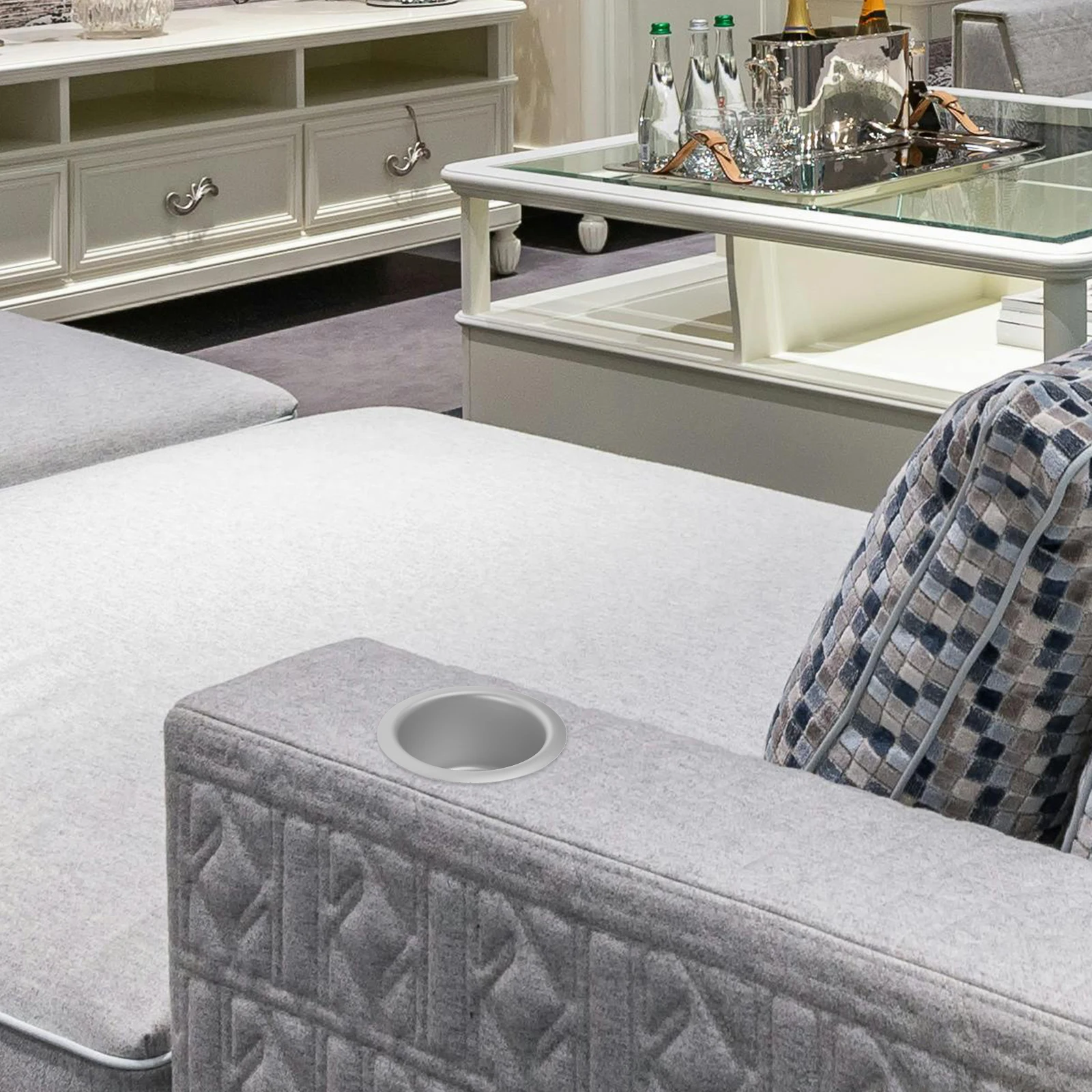 

Metal Rv Car Cup Holder Insert Durable Stable Phone Keys Storage Anti Spill Long Lasting Practical Cup Holder Recliner Parts