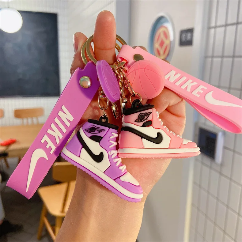 New Basketball Sneakers PVC Soft Rubber Bag Car Key Chain Keychain Pendant Catch Doll Small Gift 