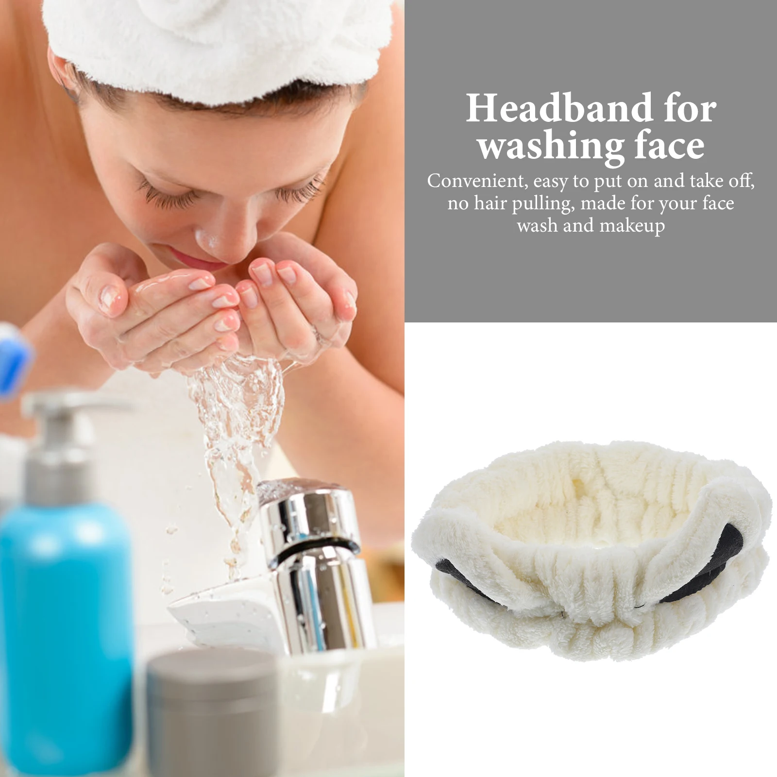 

Face Wash Headband Cute Spa Washing Face Headgear White Facial Cleaning Headbands for Girls Cat Ears Easy Use Comfortable