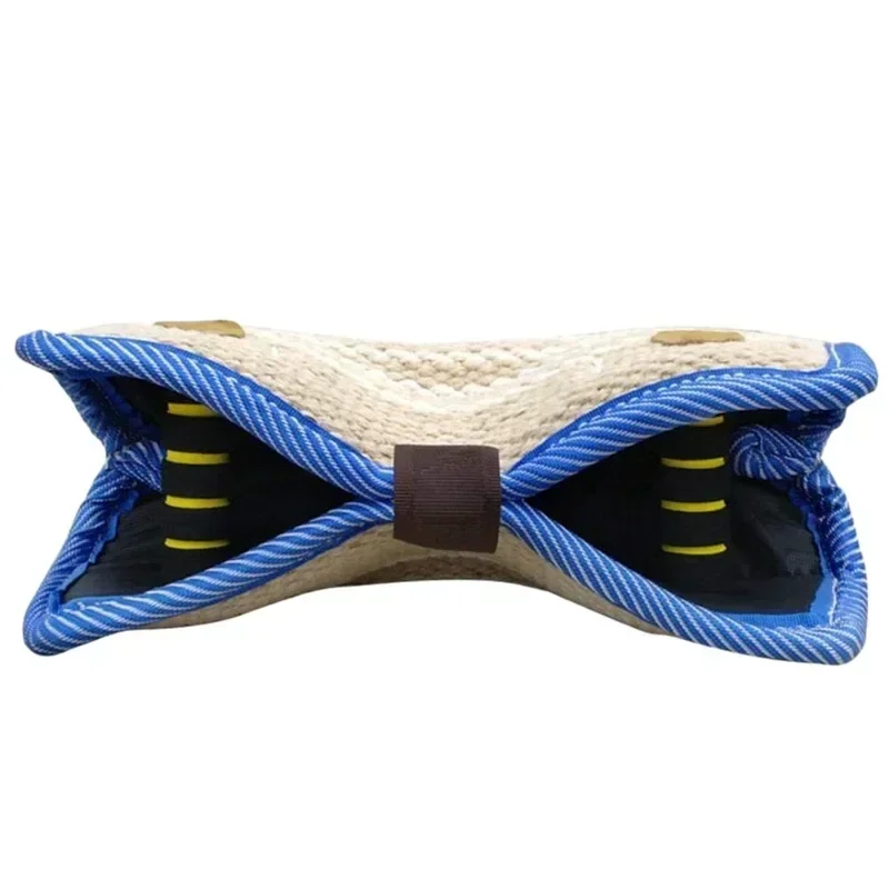 Durable Dog Bite Large Dog Bite Pillow 2 Handle Jute Bite Pillow Gusset Dog Tug Training Toys Pad for Dog Training Supplies