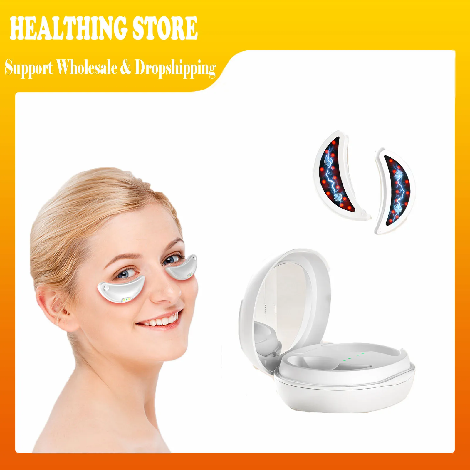 Dispositivo avanzato per massaggio oculare 12x 660nm LED a infrarossi EMS a 3 livelli Riduce le occhiaie Borse per gli occhi Timer di ringiovanimento Tipo-C portatile