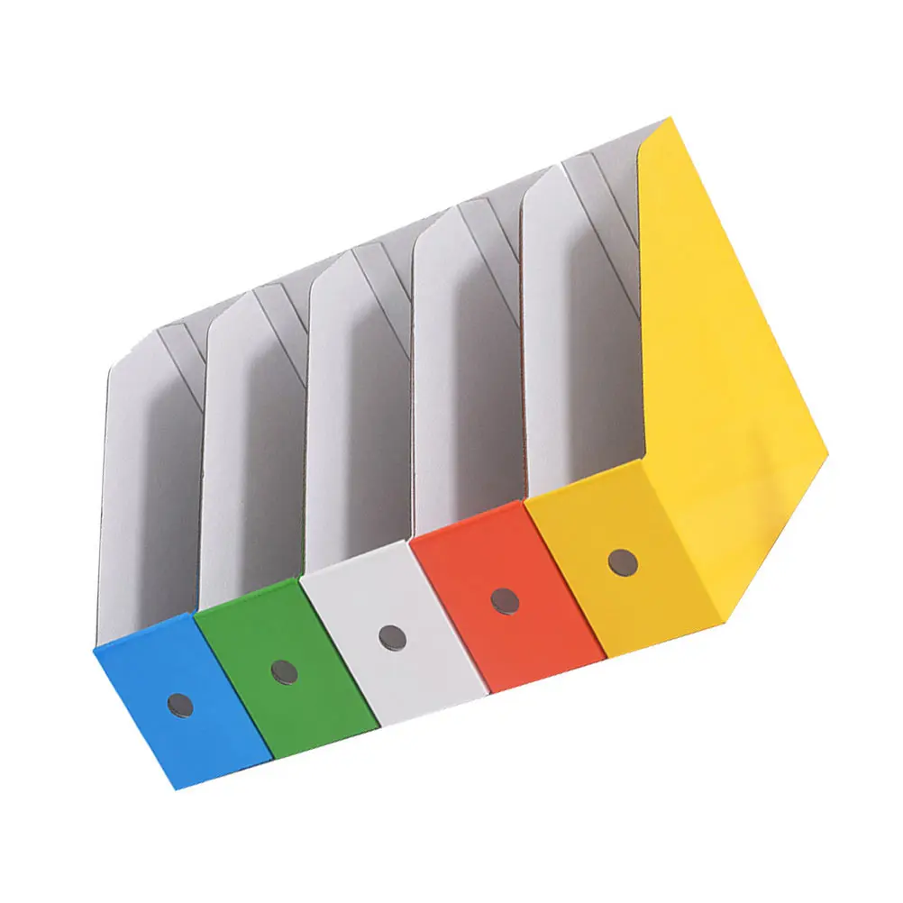 

1 set Colorful File Rack Desktop Document Organizer Storage Holder for Office Modern Folder Stand Rack Shelves Cardboard