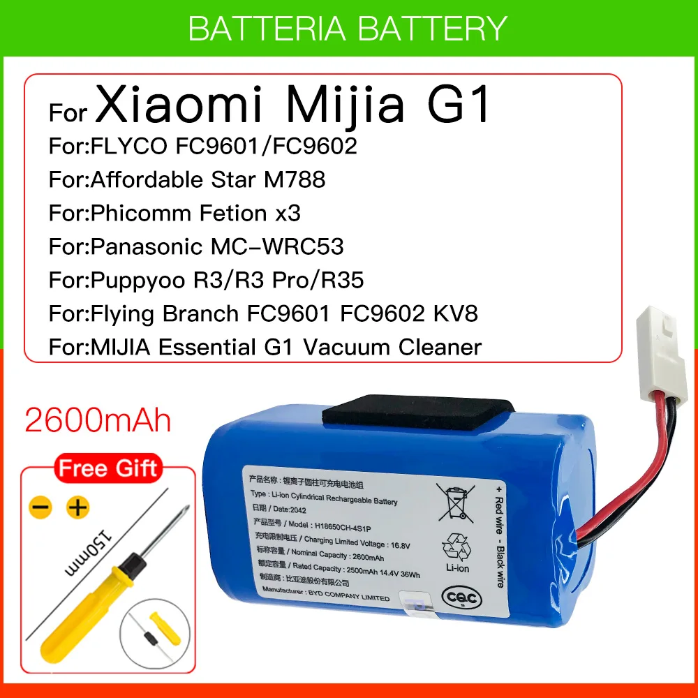 Genuine H18650CH-4S1P 14.4V 2600mAh Li-ion Battery Pack,For XIAOMI MIJIA Mi Robot