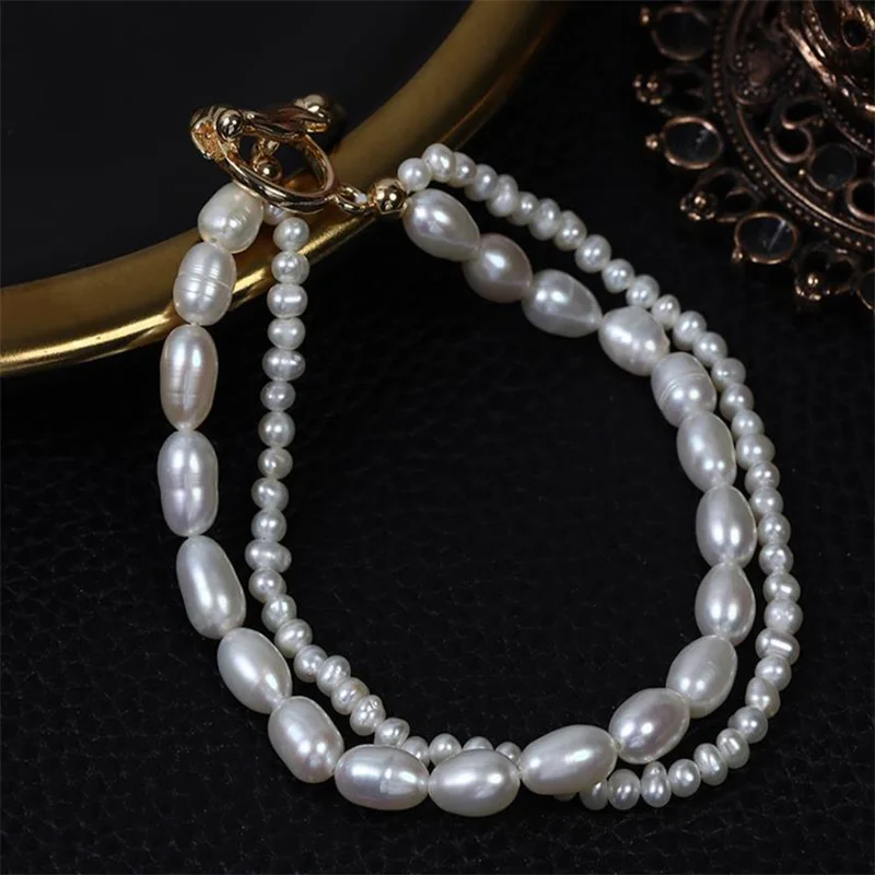 Retro Baroque Double-layer Natural Pearl Bracelet Luxury Designer Classic Multi-layer Bracelets 080223