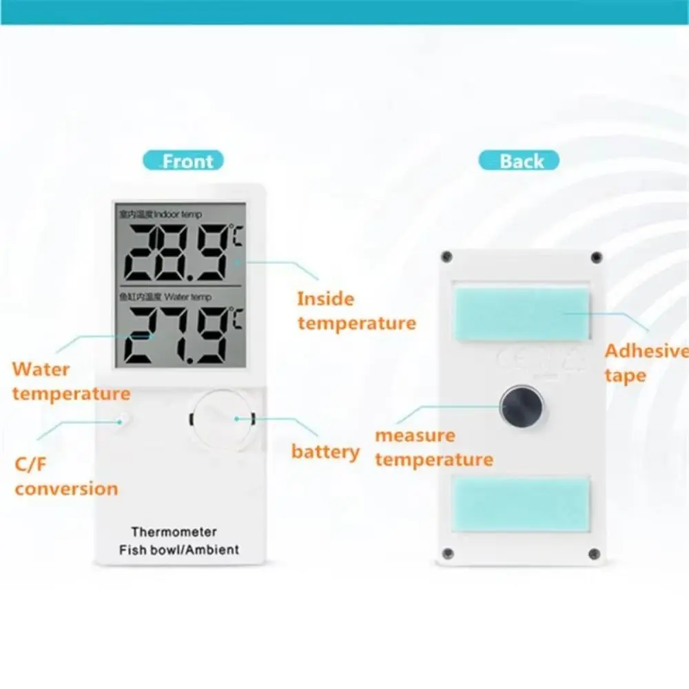 Display digitale LCD Mini termometro per acquario Misuratore di temperatura dell'acqua verticale impermeabile Indicatore galleggiante