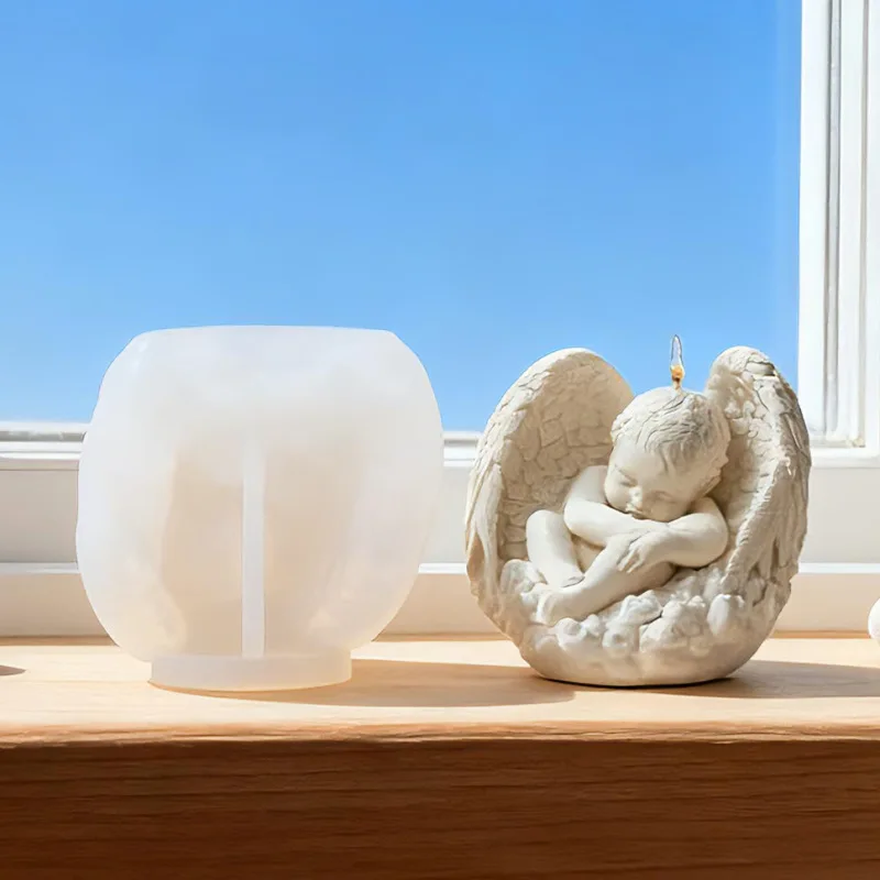 الملاك الطفل سيليكون قالب شمع لتقوم بها بنفسك دمية الملاك الروائح الغذاء الصف سيليكون قالب شمع الراتنج الحلي ديكور المنزل #5