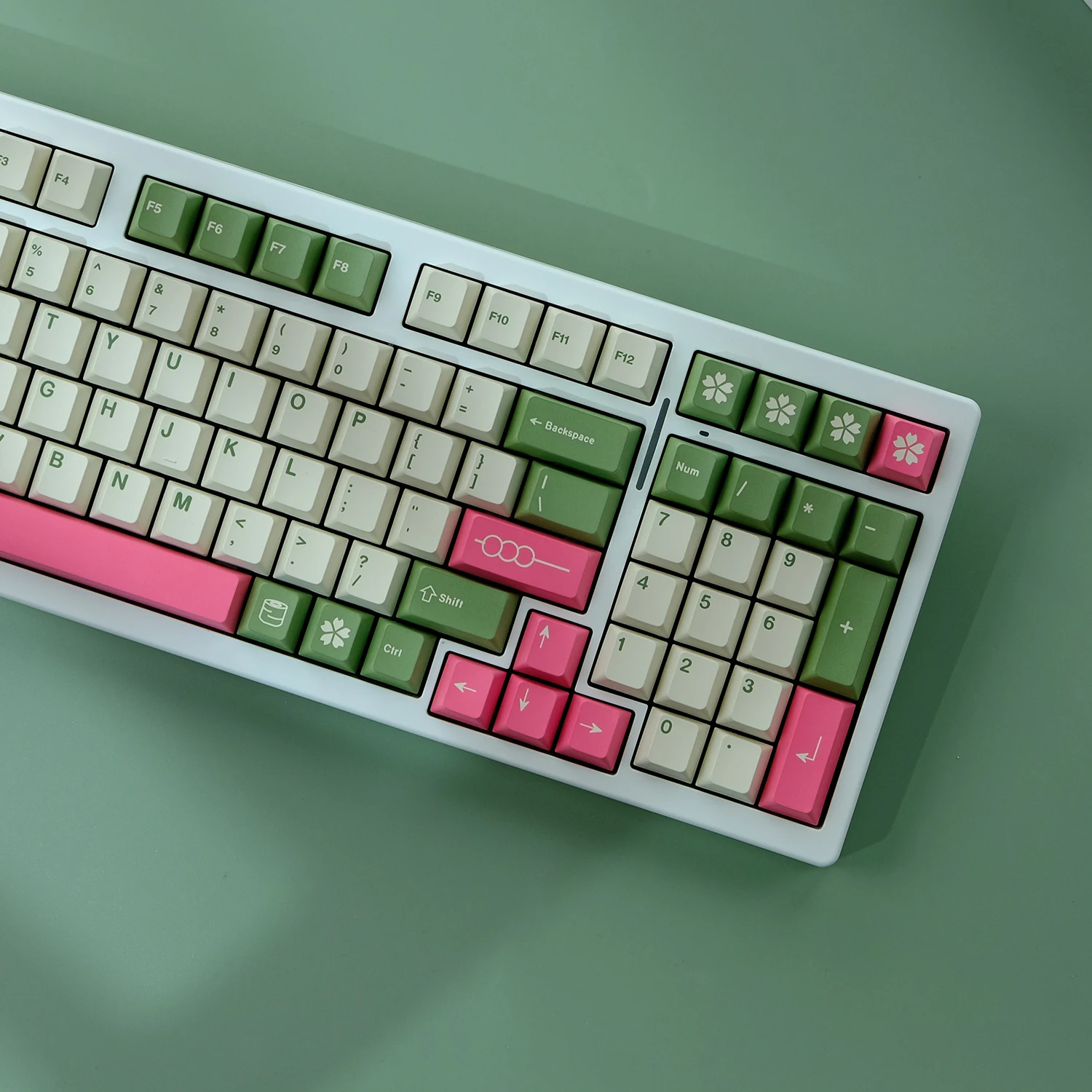 1 Satz gmk hanami dango Tasten kappen pbt Farbstoff Sublimation Tasten kappen Kirsch profil Tasten kappe für mechanische Tastatur mit 1,75 u 2u Verschiebung