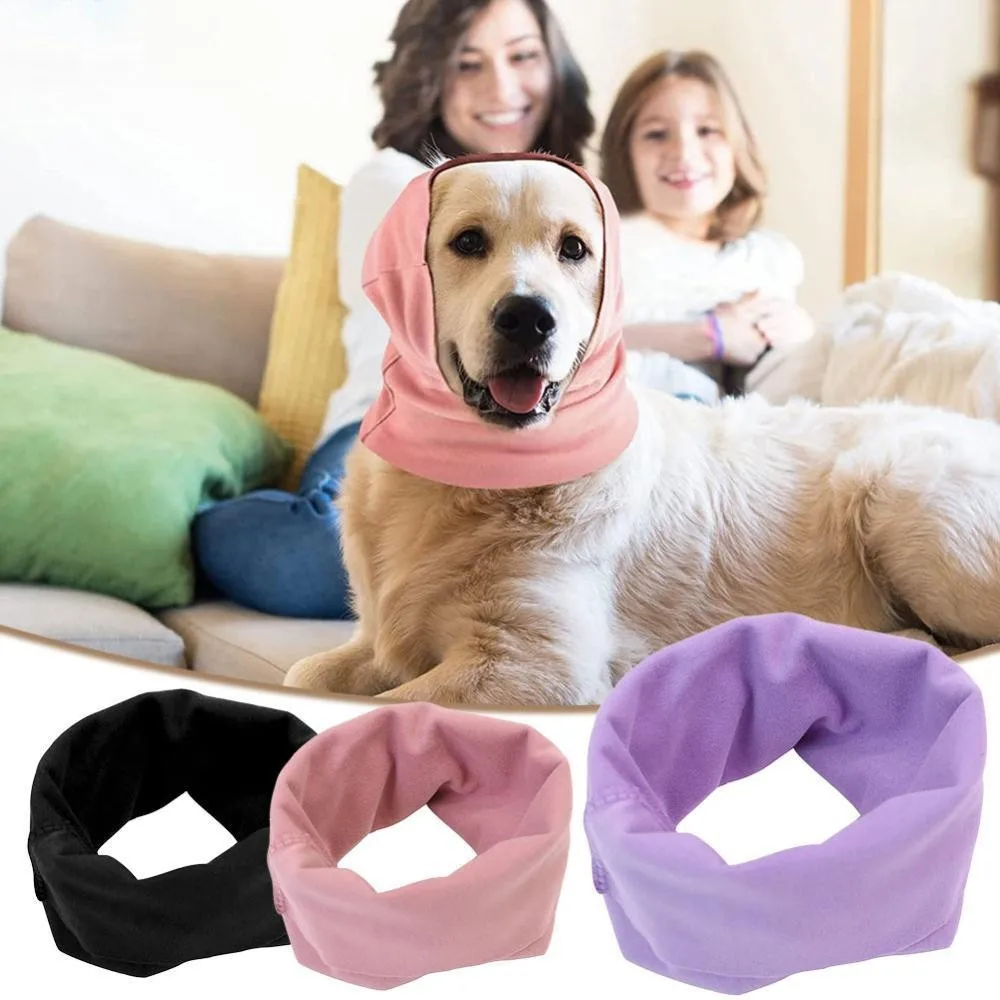 Dog Pet Ears Cover Calming Headscarf Bathing Grooming Helper Anti-shock Noise-proof Earmuffs Turban Head Wrap Decompress Tool