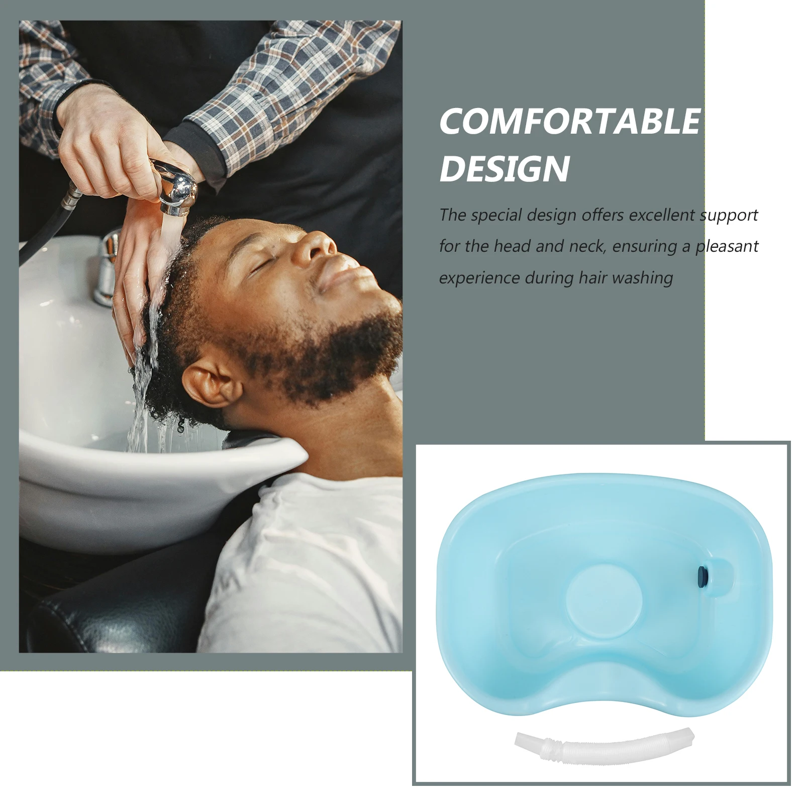 

Hair Washing Basin Thickened Portable Shampoo Bowl Bedside Sink for Elderly Pregnant Bedridden Patients Supplies White