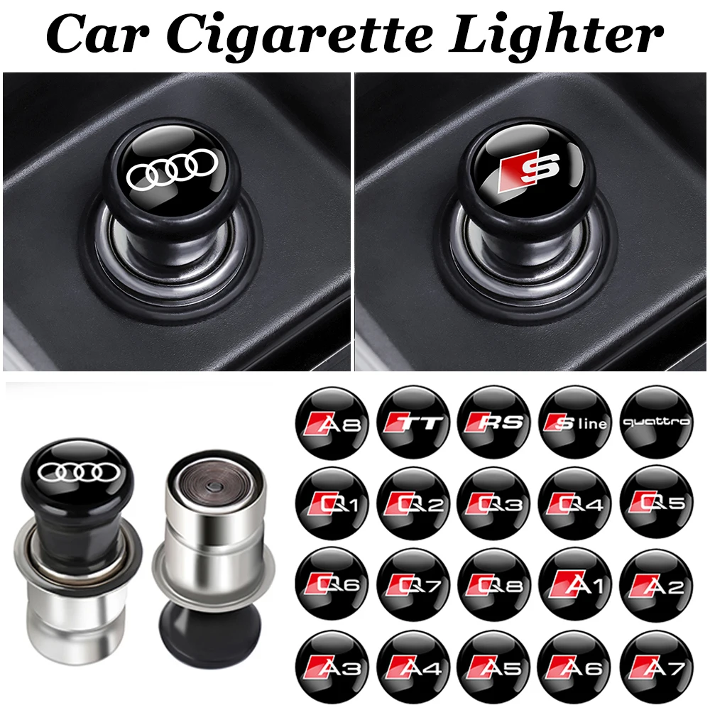 

For Audi SLINE RS S TT QUATTRO A1 A2 A3 A4 A5 A6 A7 A8 Q1 Q2 Q3 Q4 Q5 Q6 Car Portable Cigar Lighter Auto Interior Accessories
