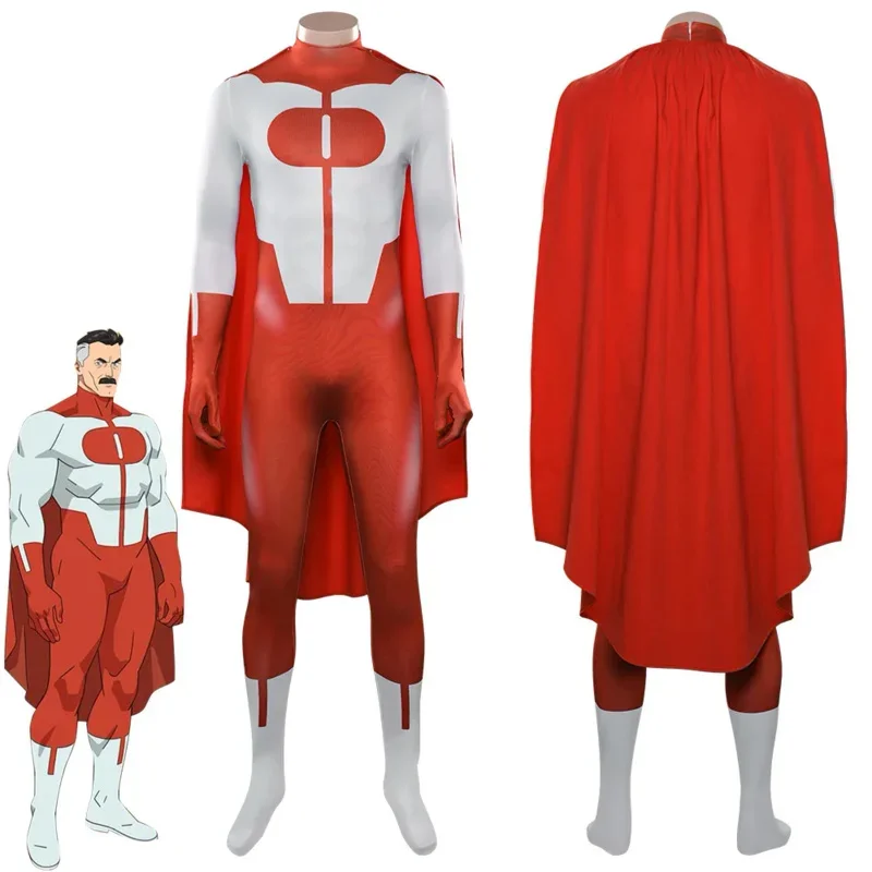 Invincible Omni Man Mark Nolan Cosplay Costume Jumpsuit Cloak Outfits Halloween Carnival Party Suit For Adult Men Male Disguises