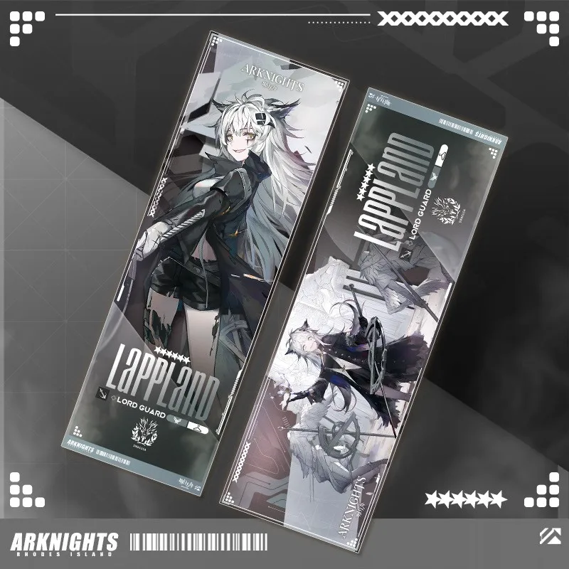 Anime Game Arknights Lappland Skadi the Corrupting Heart Specter W Lappland Bookmarks Laser Ticket Cosplay Collection Card