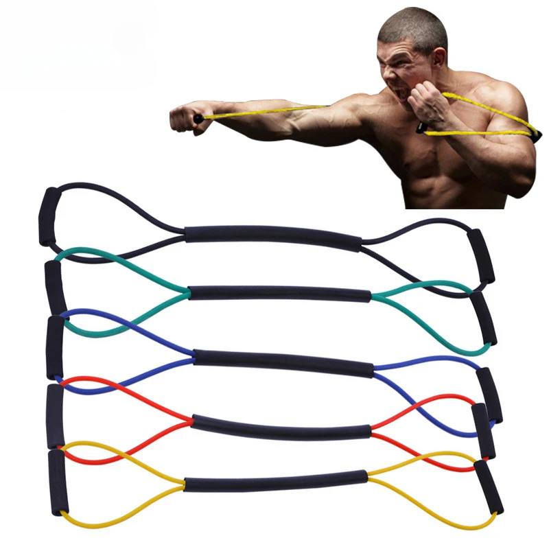 15-35LB Boxing Resistance Bands Rubber Speed Training Pull Rope Muay Thai Karate Arm Strength Training for Home Gym Workout