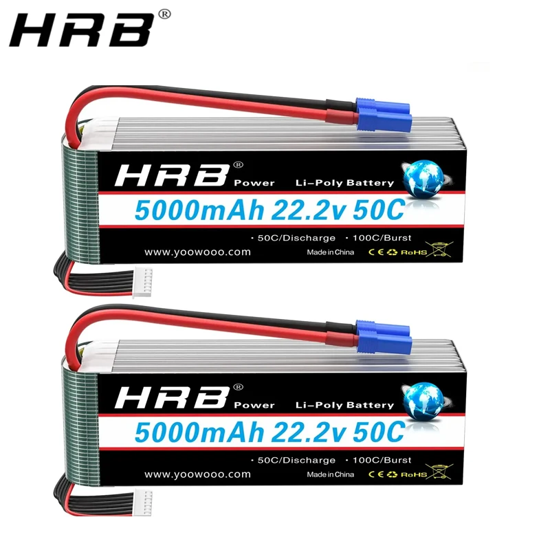 HRB Lipo Batterie 6S 5000mah 6000mah XT60 XT90 EC5 50C 100C 22,2V für Quadcopter Flugzeug Auto Lkw 500 600 Hubschrauber