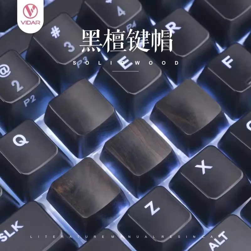 

Ebony Wood Keycap Artisan Mechanical Keyboard Soild Wood Accessory Key Cap Custom Wooden Spacebar OEM Cherry Profile Keycap Gift