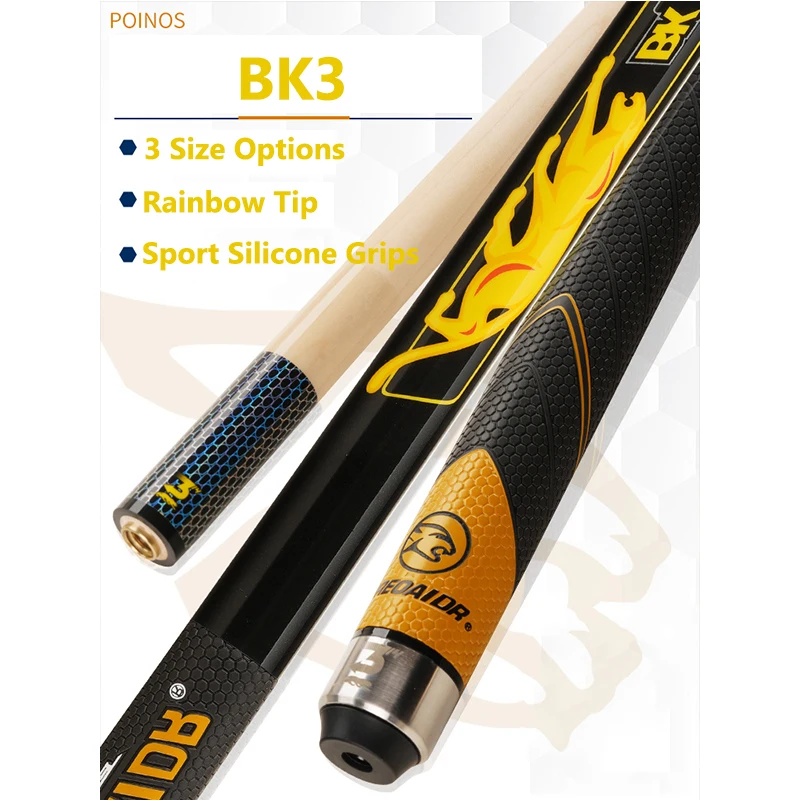 Bastão De Bilhar De Alta Qualidade, Envoltório De Couro De Cue De Bilhar, Bege Shaft Pool Cue, 12.75mm, 11.5mm, 10.5mm, BK3, Nova chegada