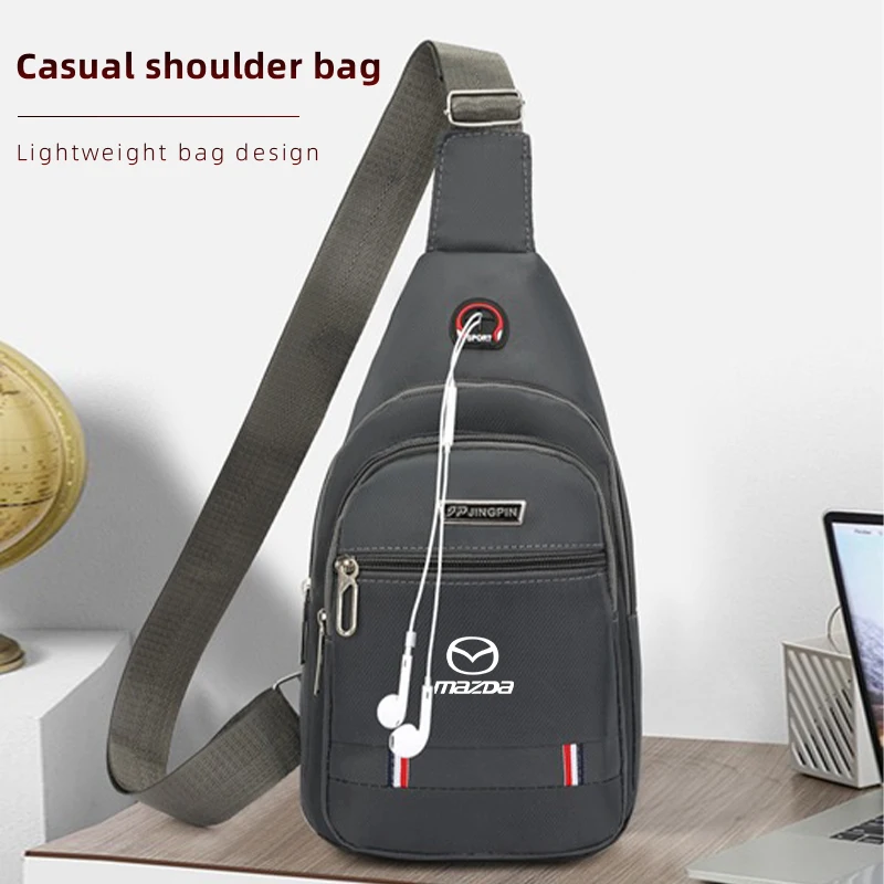 Bolso cruzado de tela Oxford para coche, bolso de pecho, bolso de hombro deportivo, accesorios para Mazda 3 6 2 Axela CX5 CX3 CX30 CX9 Atenza Demio