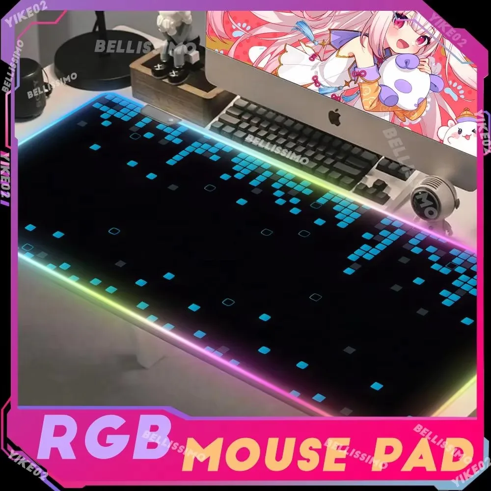 

RGB MousePad Xxl Geometric LED Laptop Pad Gaming Backlight Keyboard Pad Gamer Girl CSGO Desk Mat Rubber Non-slip Large Mouse Pad