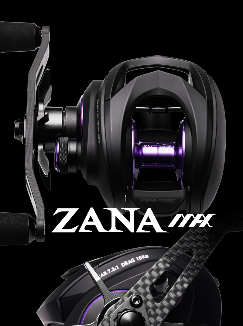 PURELURE ZANA MAX 10KG SV+DC Dual-Modus 7.3:1 Übersetzung Salzwasserbeständige Vollmetall 215g Macro Monster 10+1 Kugellager Baitcasting-Rolle – Detail 11