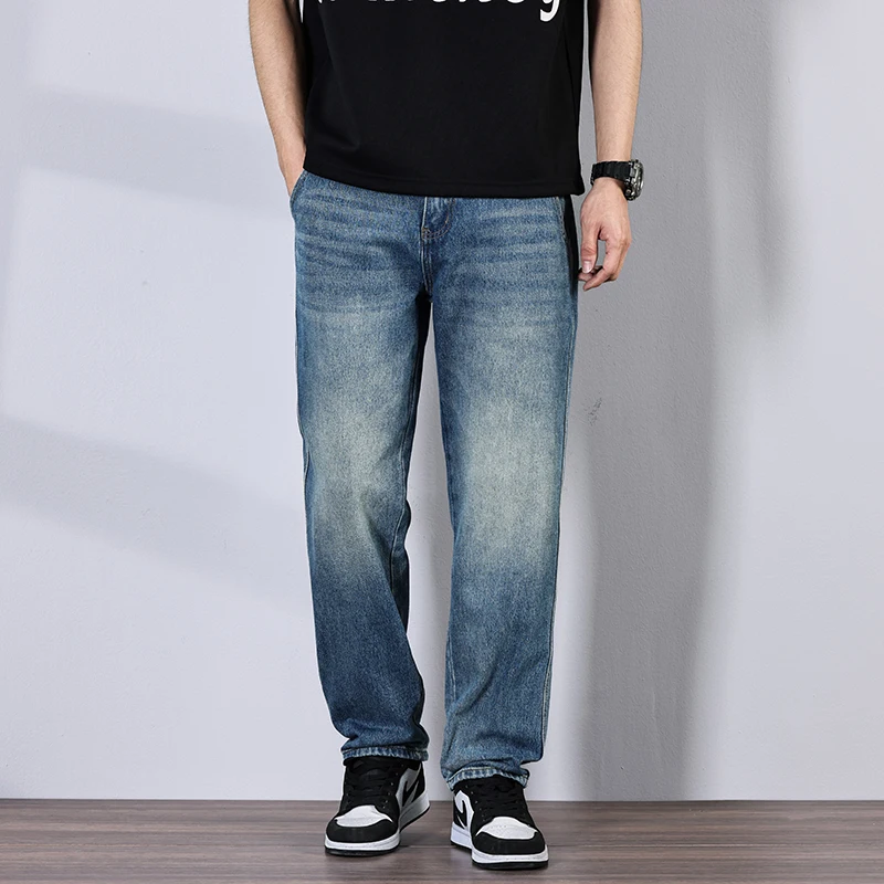 

jeans men's spring and summer fashion brand washed men's 2025 new straight leg loose casual men's pants