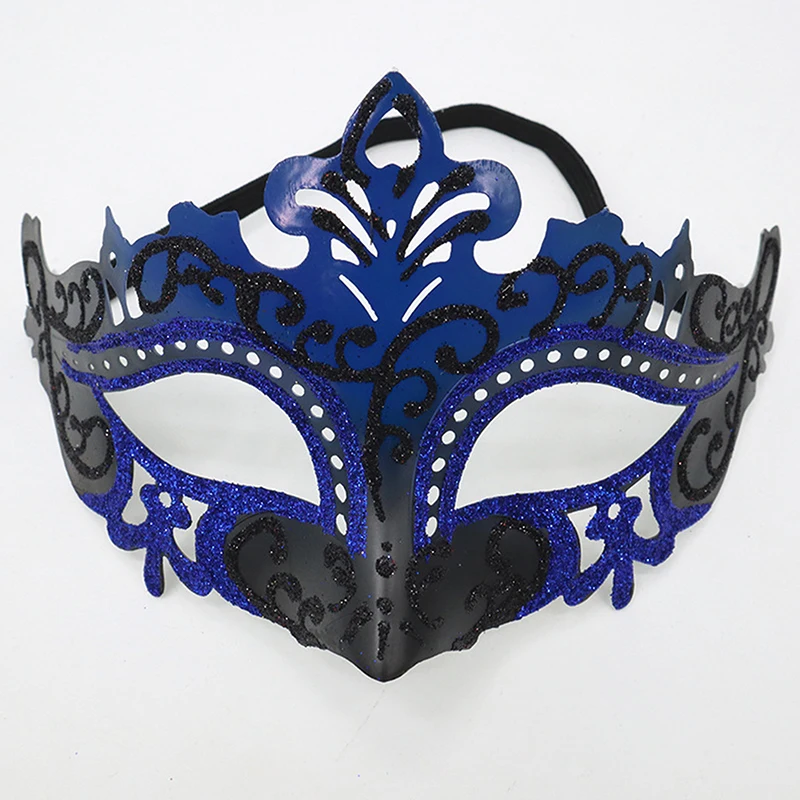 

Performance Props Men And Women Models Universal Painted Gold Powder Crown Mask Costume Ball Halloween Party Half Face Eye Mask