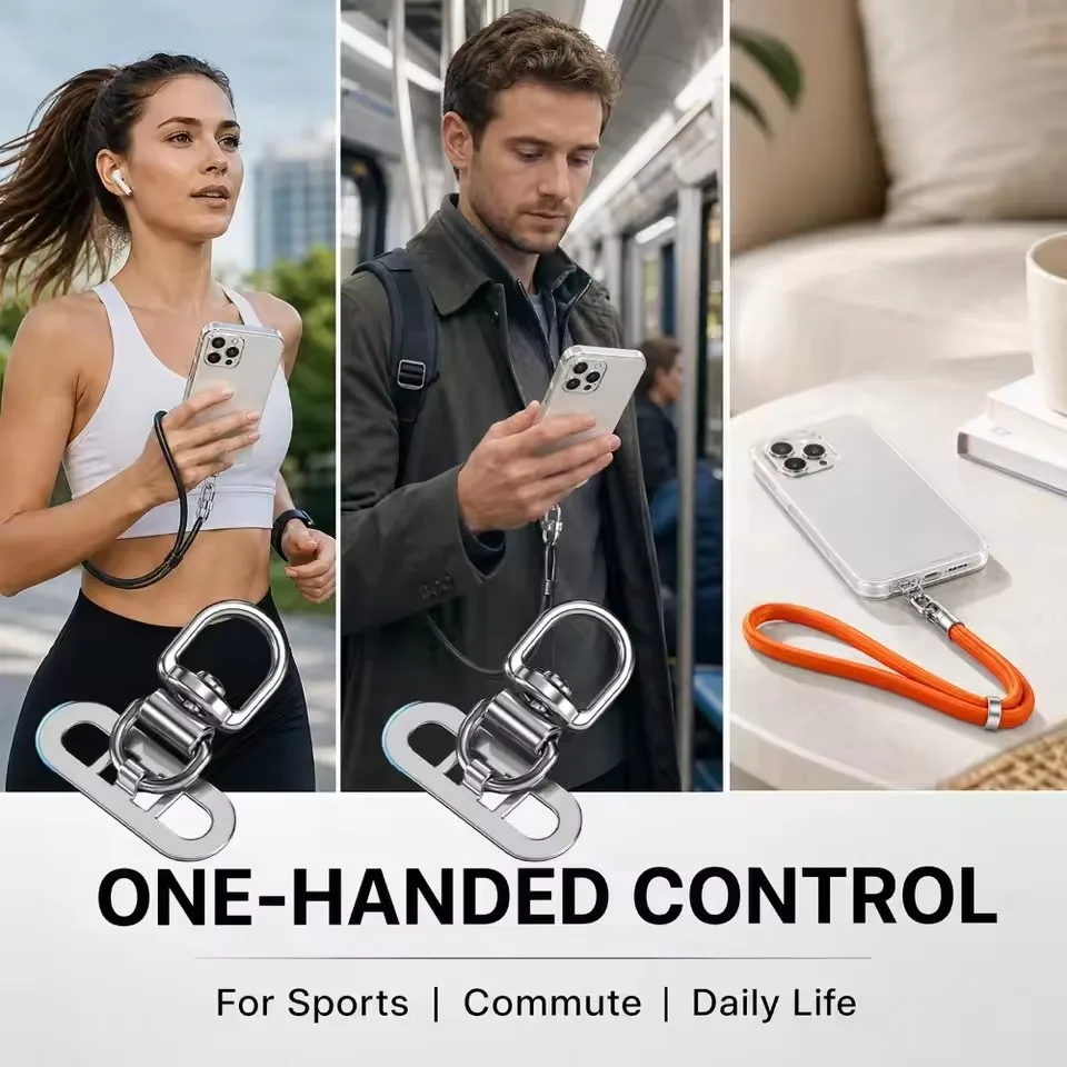 Mini Phone Tether Tab 360° Rotatable Ultra-thin Universal Stainless Steel Phone Lanyard Clip Patch Anti-Lost Strap Fixed Gasket view 5