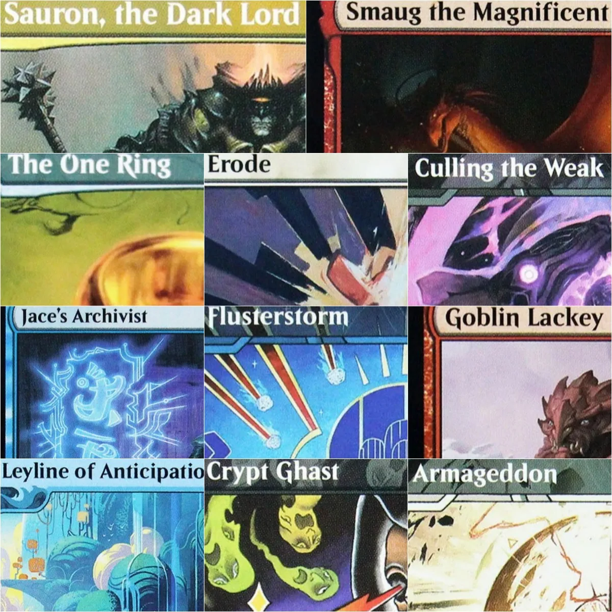 SOA/SOS "Smaug the Magnificent/Flusterstorm/Improvisation Capstone" Proxy Mágico de Alta Calidad para Juego de Cartas Coleccionables