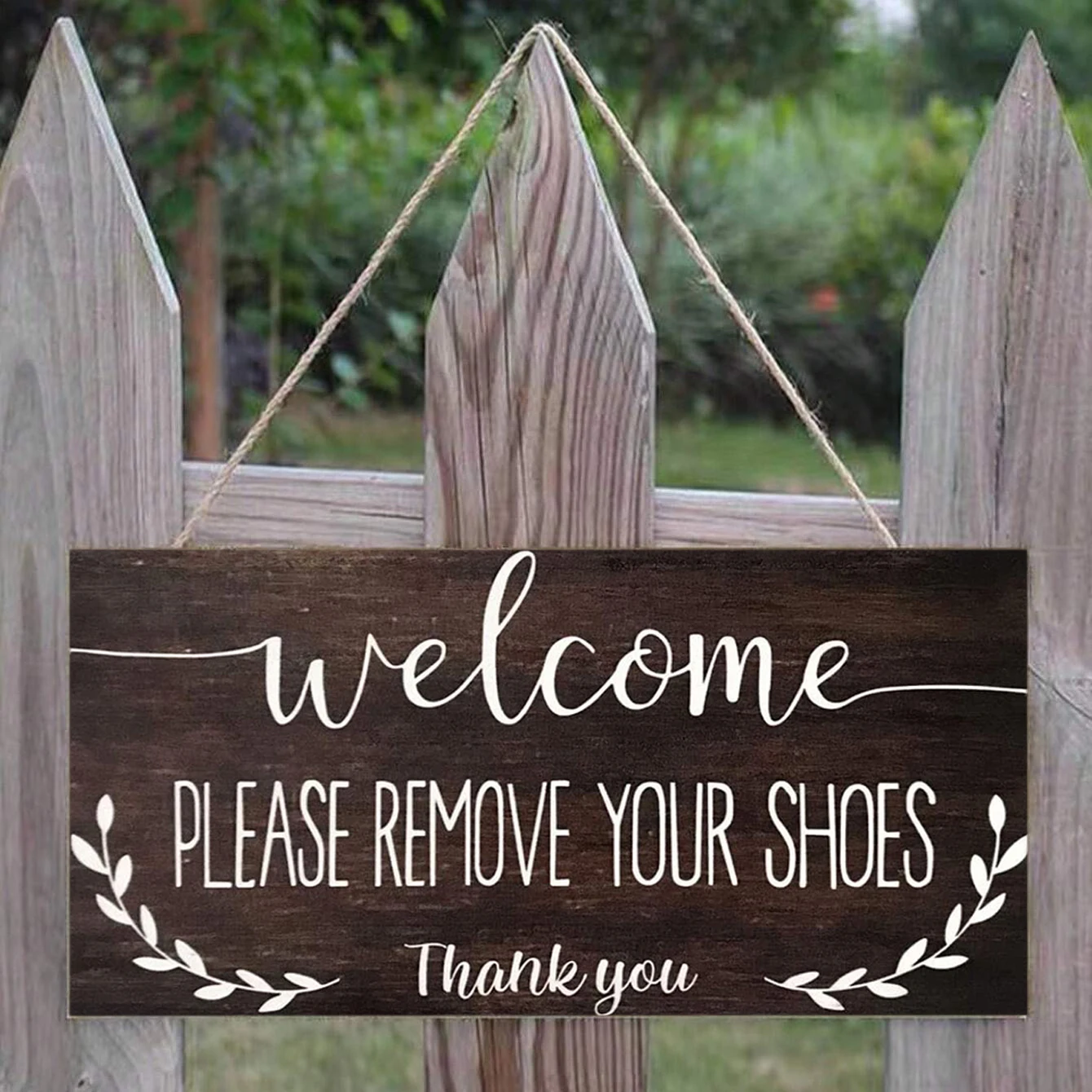 Rustic Welcome Please Remove Your Shoes Wall Hanging Decor Wood Art Plaques Sign Door Sign for Home Living Room Decor