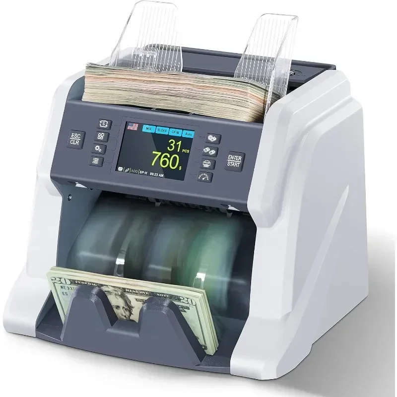 Mixed Denomination Money Counter Machine, Value Counting, Bill Counter Multi Currency, CIS/UV/MG/IR Counterfeit Detection