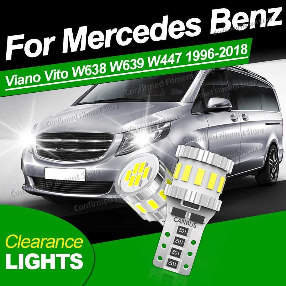 2PCS Led-lampe T10 Canbus Kein Fehler Hohe Helle Auto LED Umriss Licht Für Mercedes Benz Viano Vito W638 w639 W447 1996-2017 2018